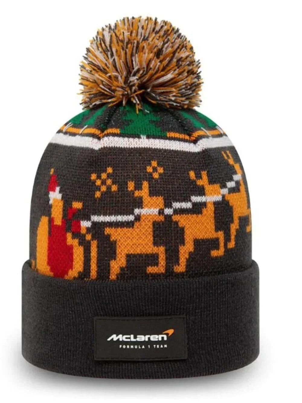 McLaren F1 Team New Era Reindeer Christmas Bobble Beanie Formula 1 New LTD ED